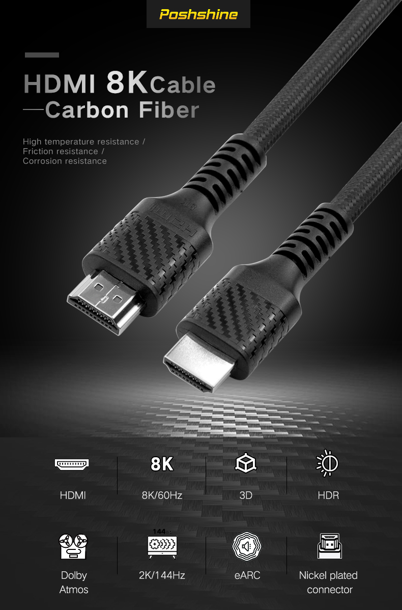HDMI 2.1 CABLE Carbon Fiber connector (PVC)_01 (1)