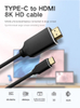 USB C to HDMI Cable 8K 48Gbps Adapter Cord 8K@60Hz 4K@120Hz HDR for iMac, MacBook Pro/Air M1 2021